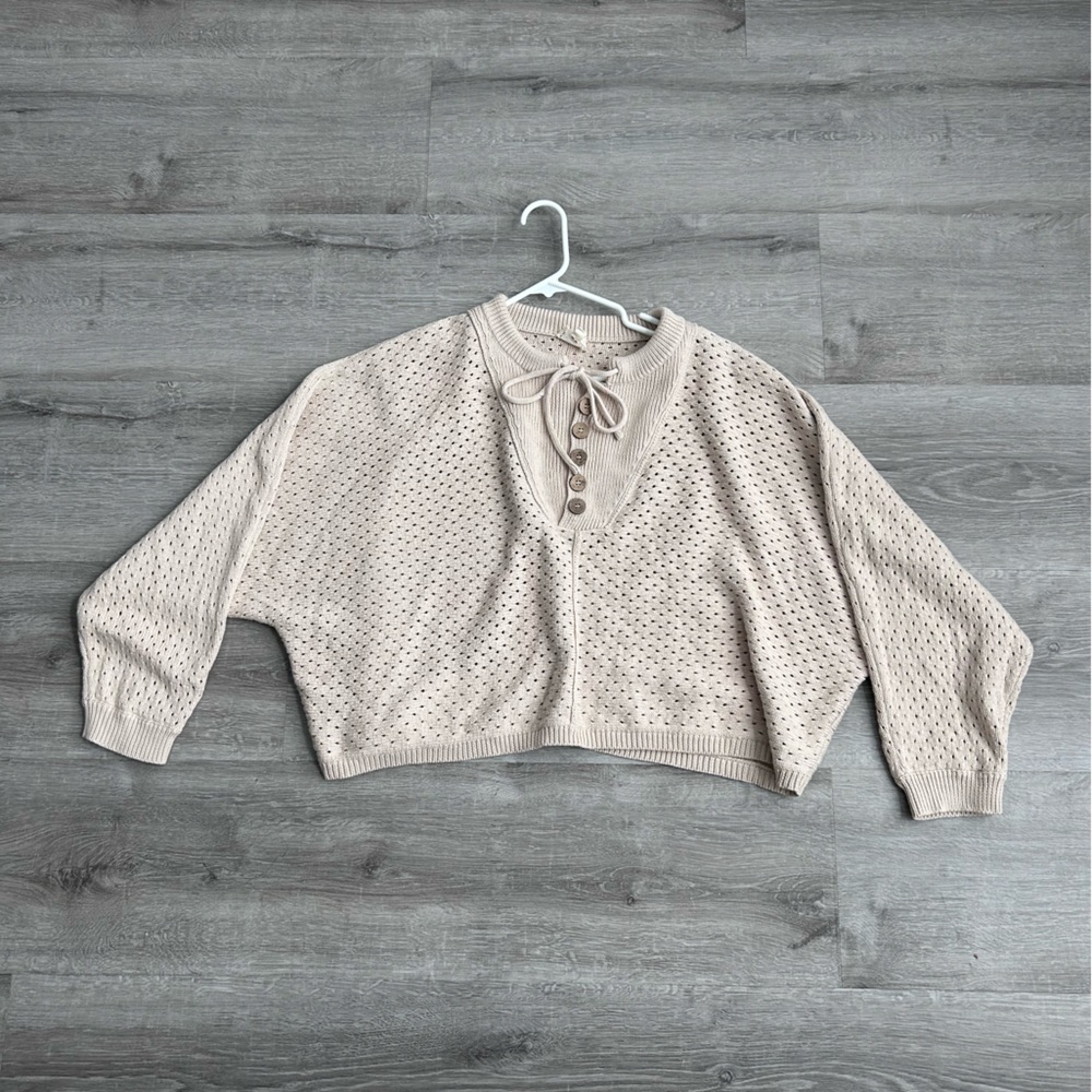 Peach Love California Taupe Knit Sweater size L - Picture 5 of 5